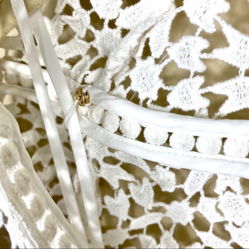 KATE SPADE White Lace Long Sleeve Mini Dress 2 - Picture 8 of 13